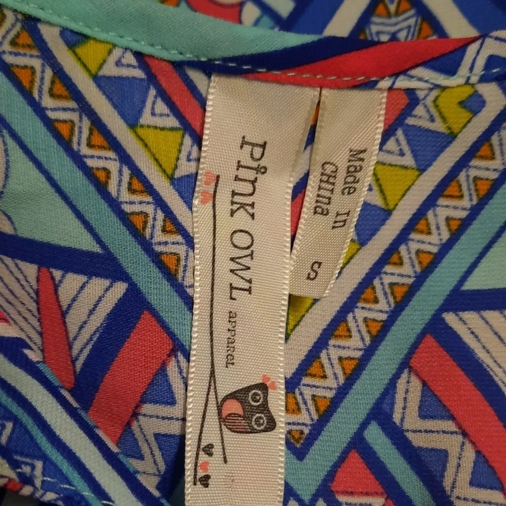 Pink Owl Sleeveless Dress Size Small - Image 7