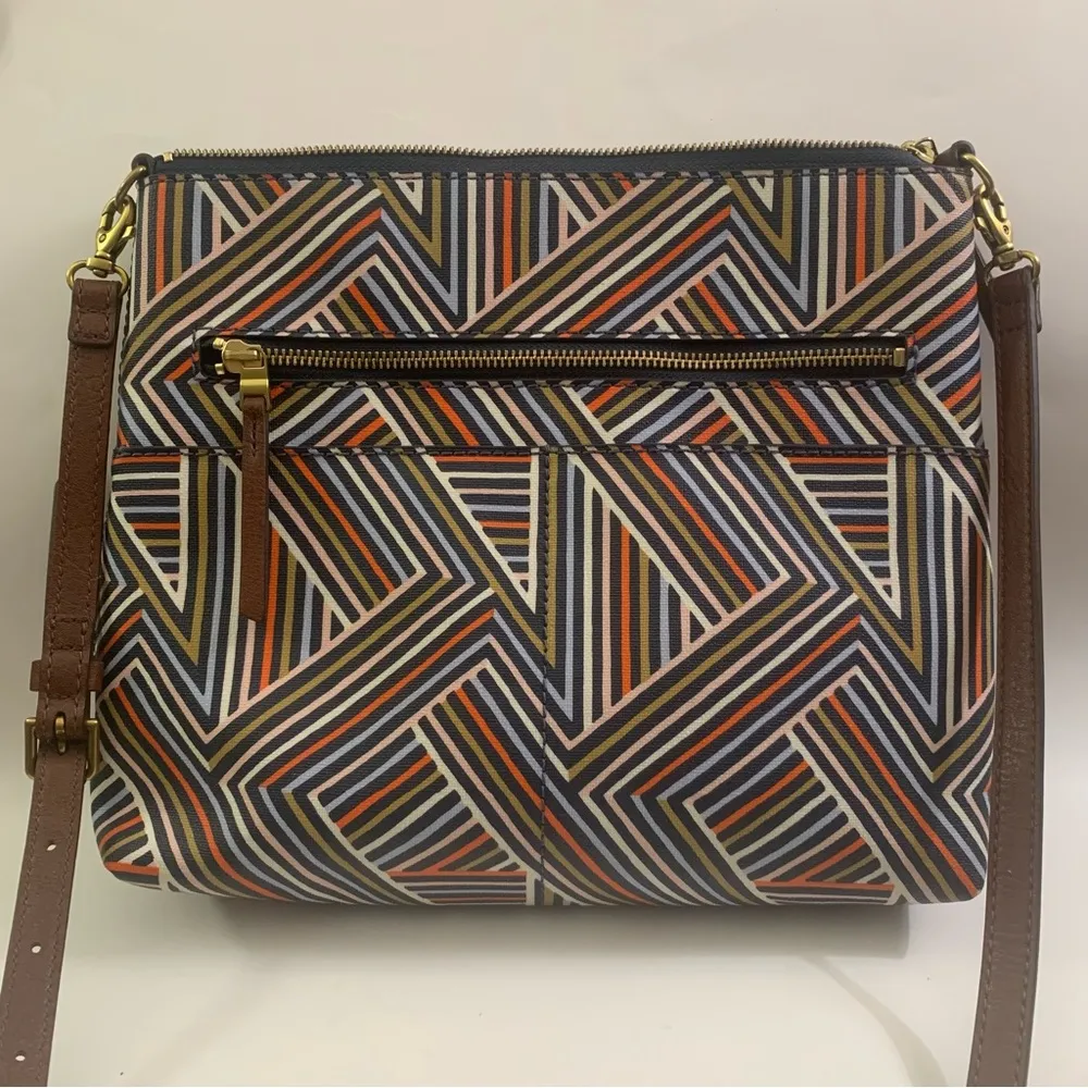 Fossil  Multicolor Striped Crossbody Purse Shoulder Bag - Image 3