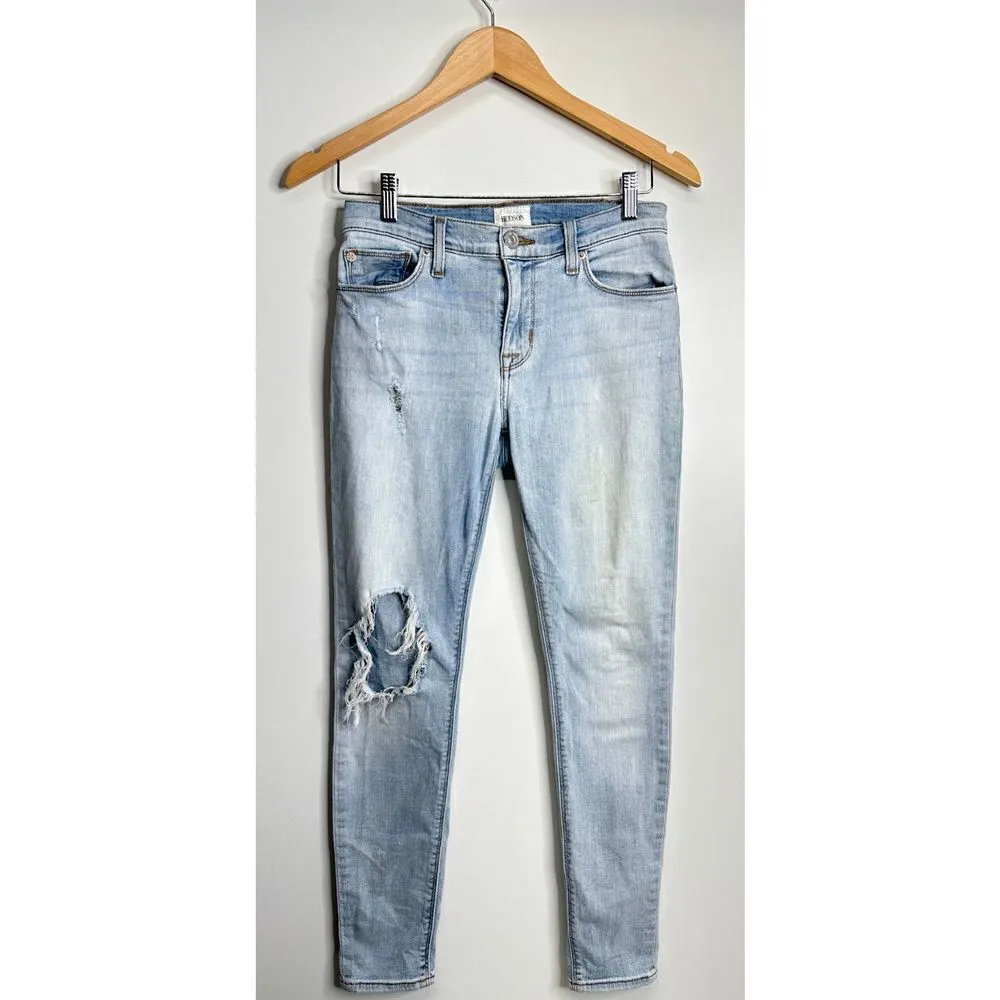 HUDSON Jeans Womens Midrise Ankle‎ Natalie Distressed Super Skinny Size 26 - Image 2
