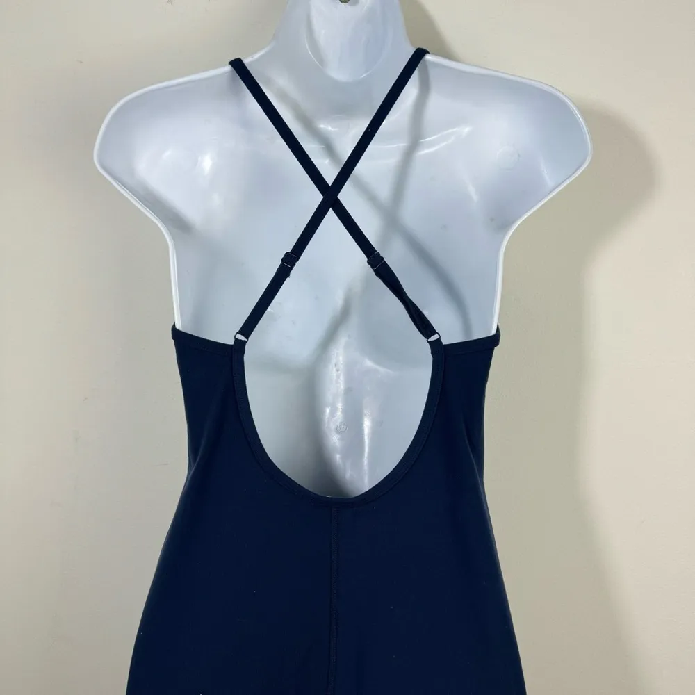 Aritzia Wilfred Free Leila Flare Jumpsuit Size Medium Navy blue Sporty - Image 3