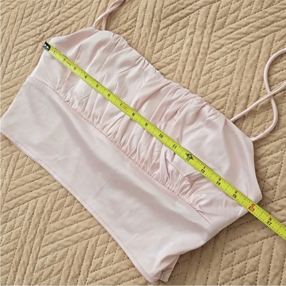 Princess Polly satin crop top light pink 8 - Image 6