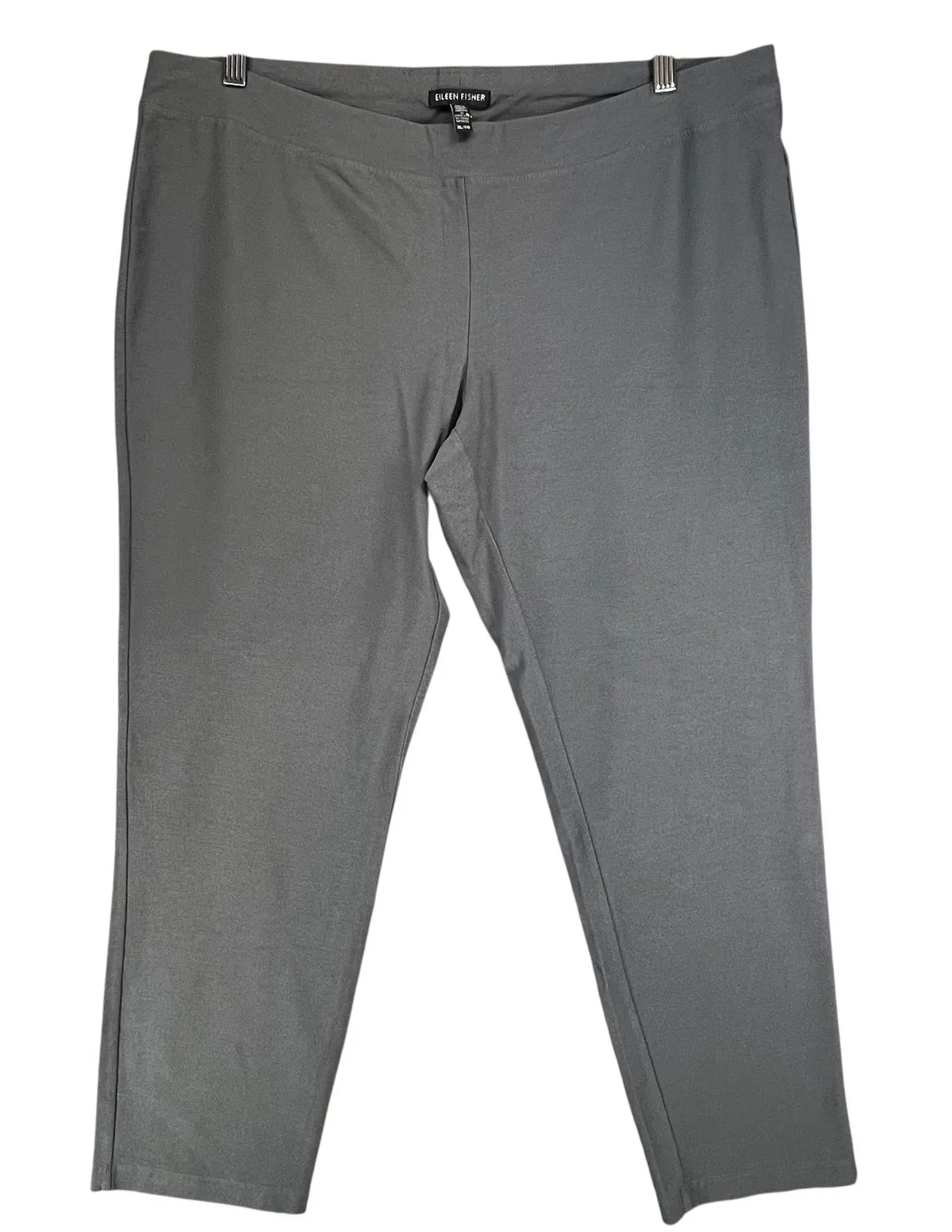 Eileen Fisher Women's Gray Viscose Blend Knit‎ Pull On Cropped Pants Trousers XL - Image 1