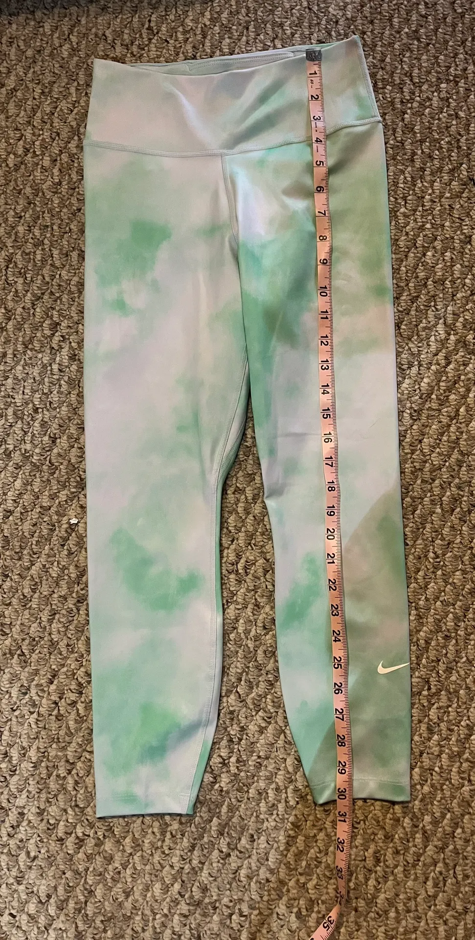 Women’s size XS Green & White Tie-Dye Athletic Leggings - Image 9