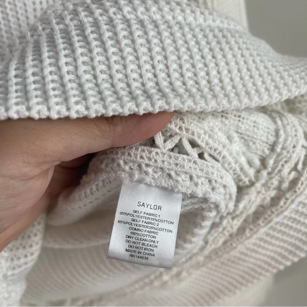 Saylor Revolve white Kellie cut‎ out sweater size small - Image 7