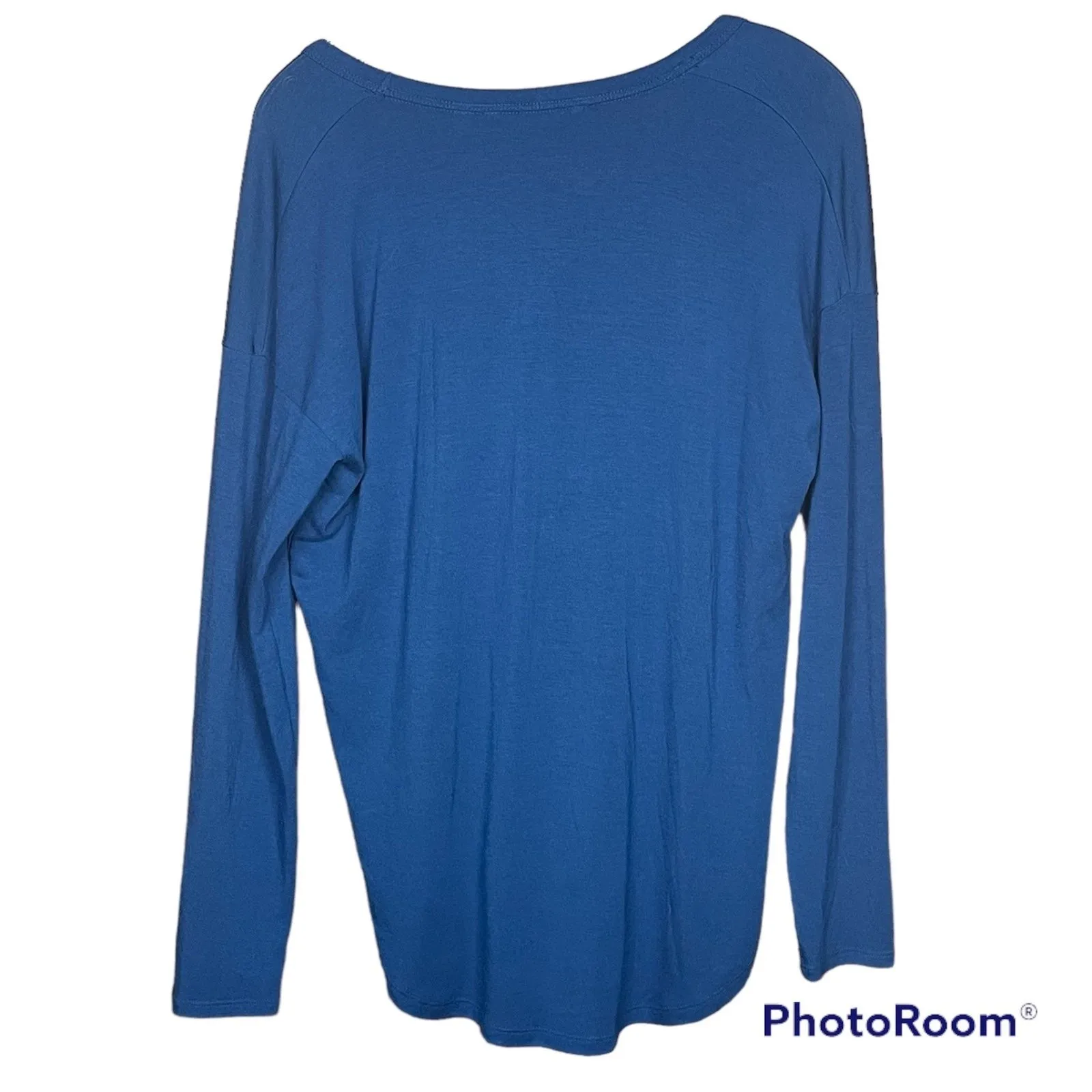 Athleta Woman’s Lightweight Long Sleeve High-Low Blue Sportswear Shirt Sz Small - Image 6