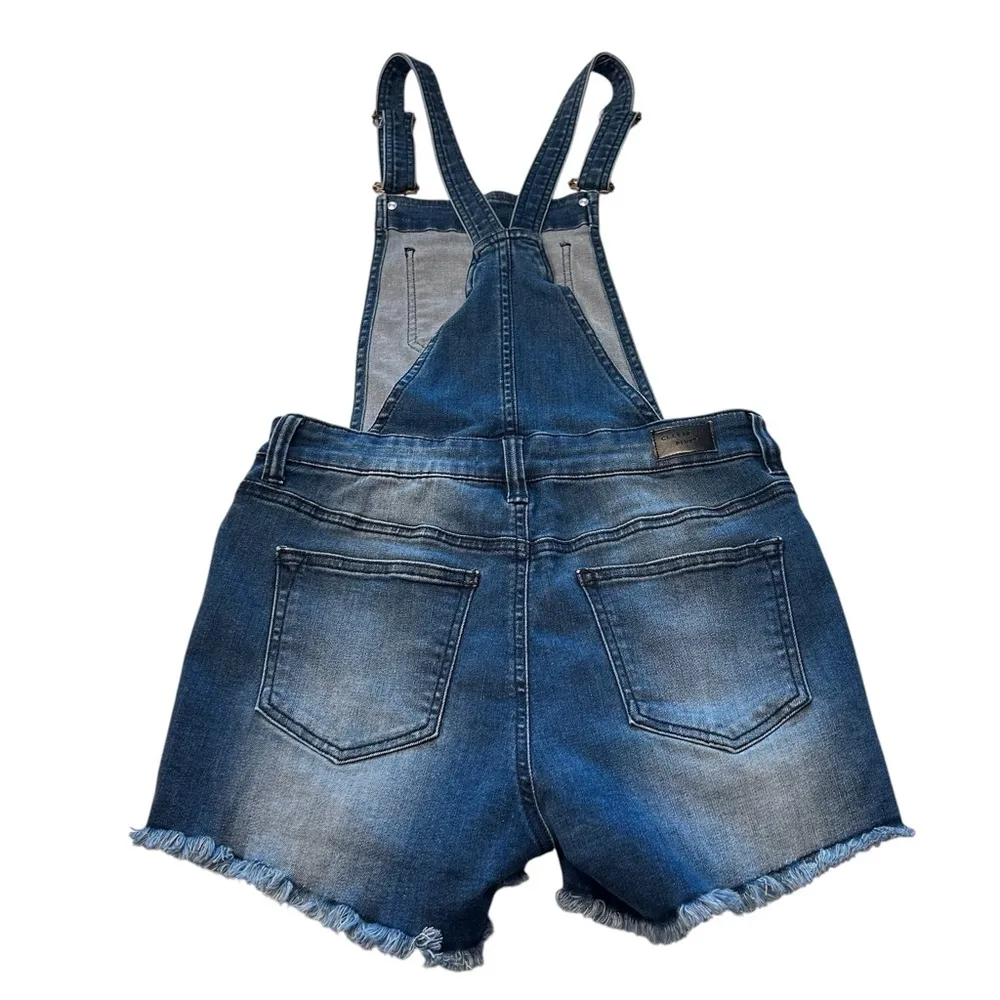 Y2K Denim Shortalls Overalls Frayed Hem Festival Western Coastal Cowgirl Country - Image 2