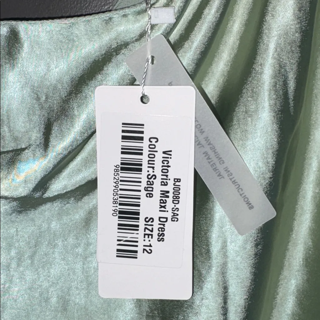 Victoria Maxi Dress Sage Green Size 12 - Image 3