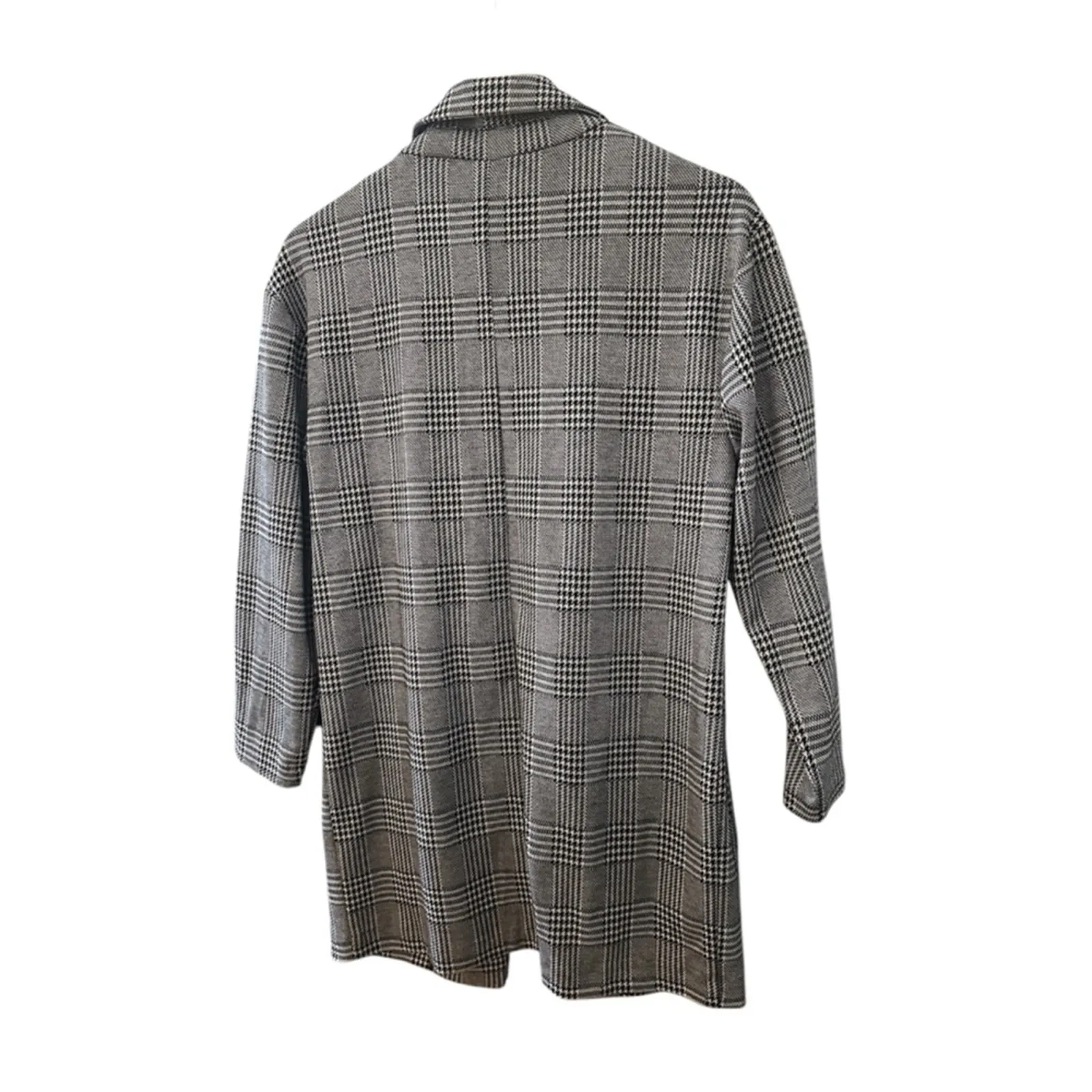 Fabrik Caden Open Front Gilmore Plaid lightweight Jacket Gray‎ Size S - Image 3