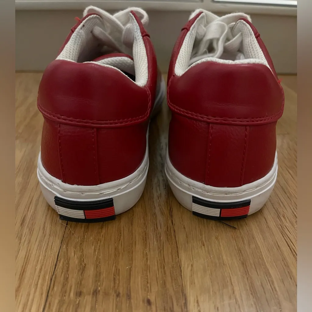 Tommy Hilfiger Red and White Sneakers - Image 3