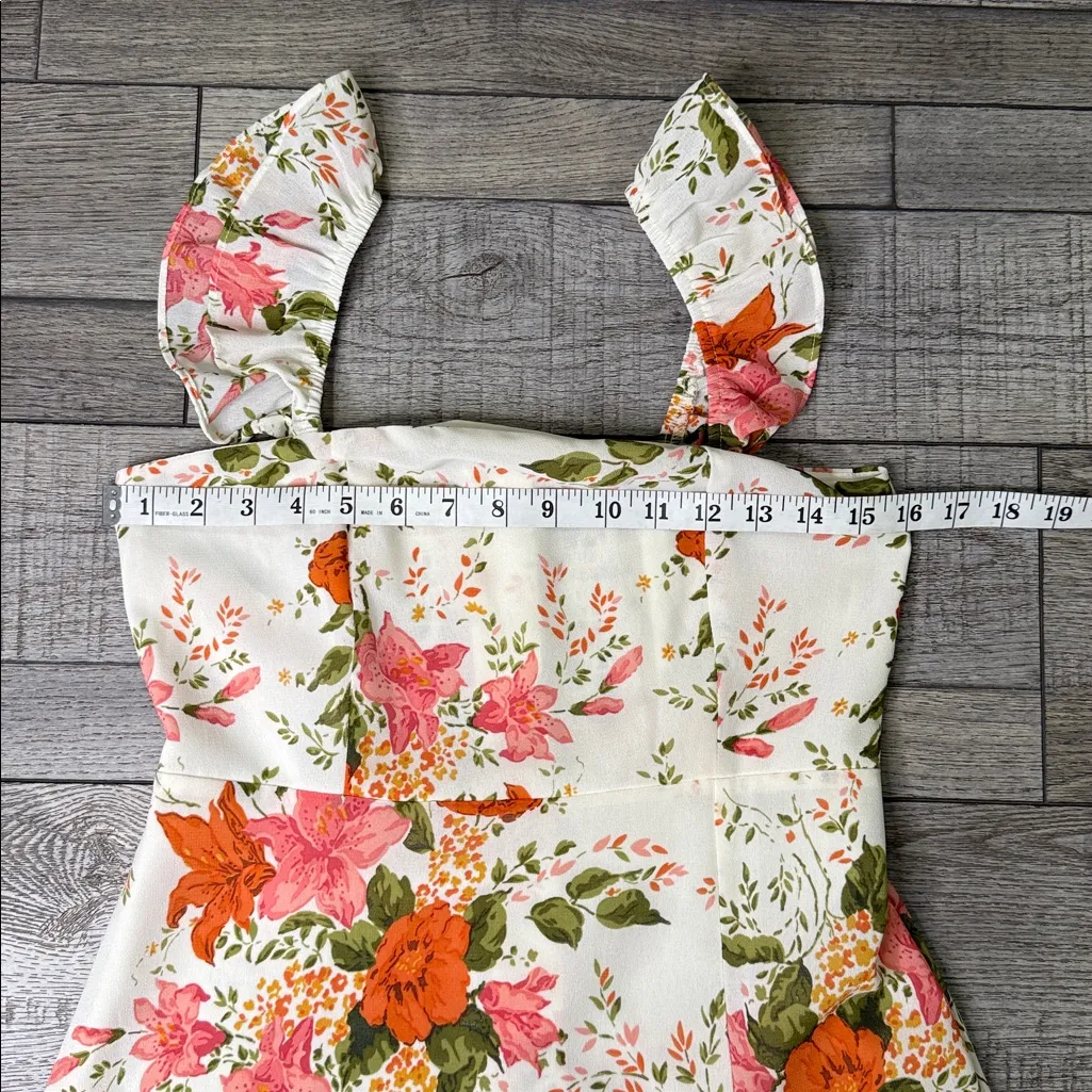 NLW Current Fashion Floral Dress with Ruffle Straps & Leg Slit - Image 4