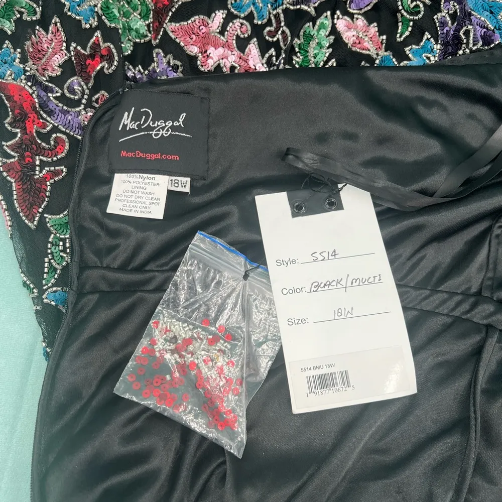 MacDuggal Floral Beaded Dress 18W - Image 10