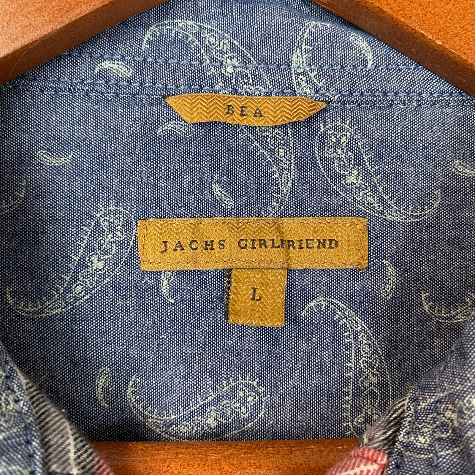 Jachs Girlfriend Bea Red Button Up Plaid Flannel Shirt Large - Image 6