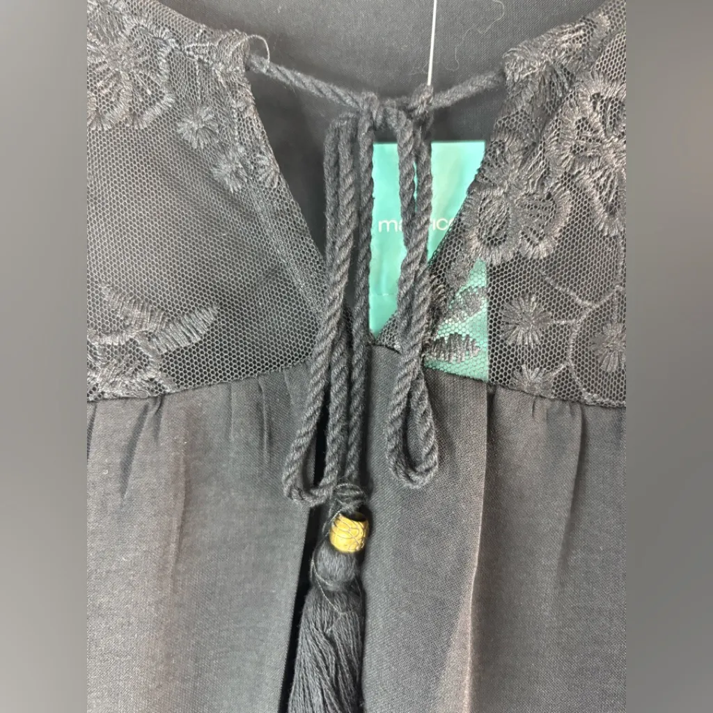 Maurices 1X Boho Long Sleeved Peasant Blouse Top in Jet Black - Funeral - Image 4