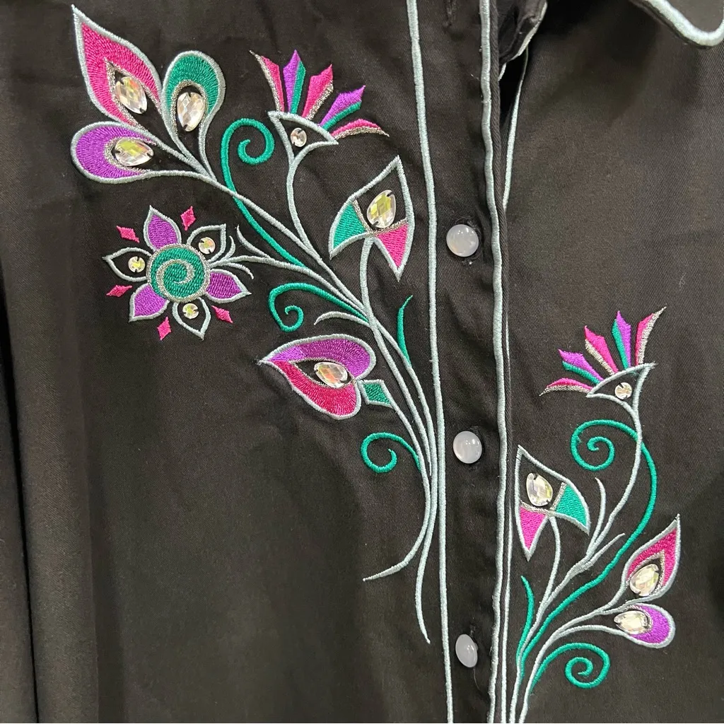 Bob Mackie Wearable Art 2x embroidered western shirt vintage rockabilly rodeo - Image 2