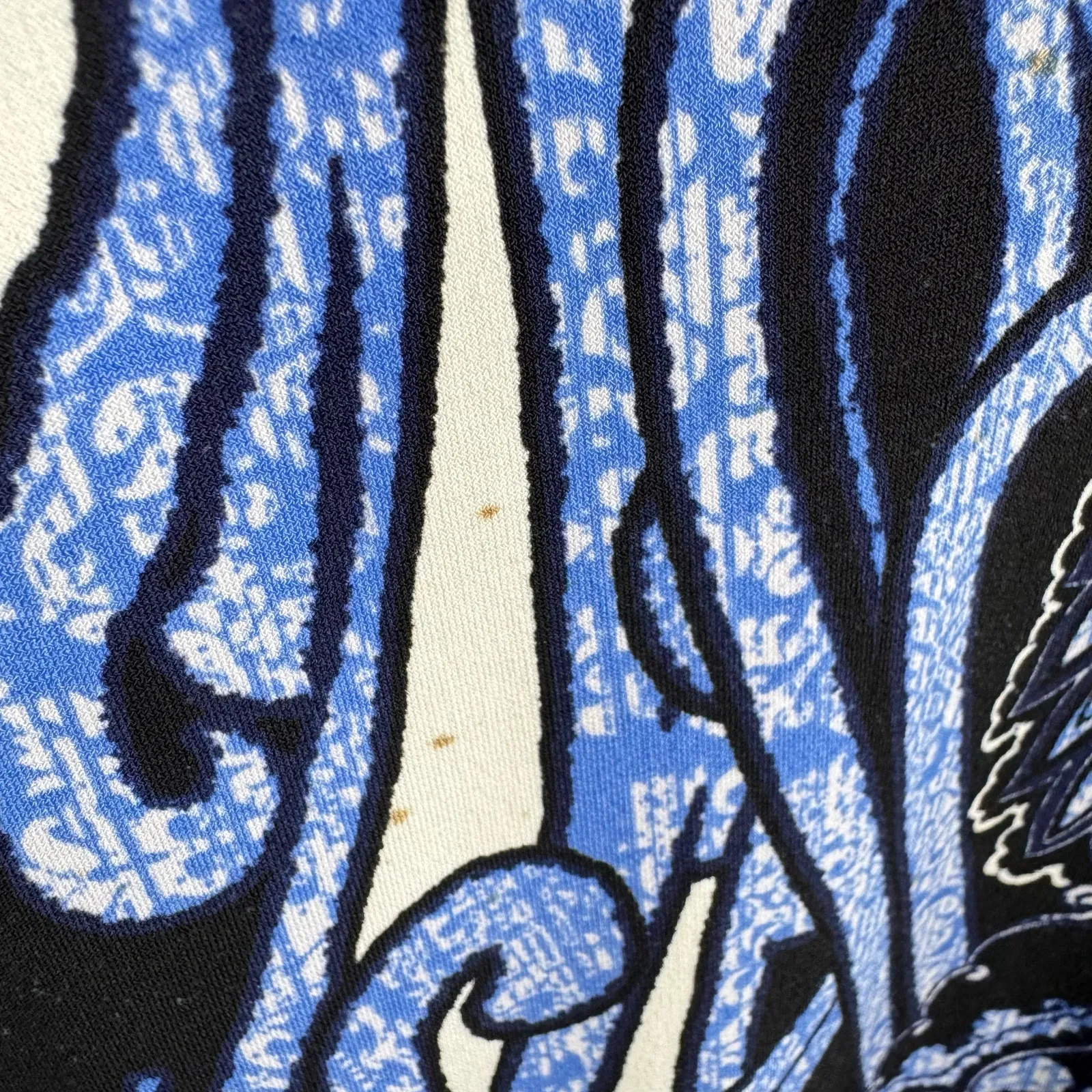 JM Collection Black Blue White Studded 3/4 Sleeve Stretchy Blouse Size M - Image 4