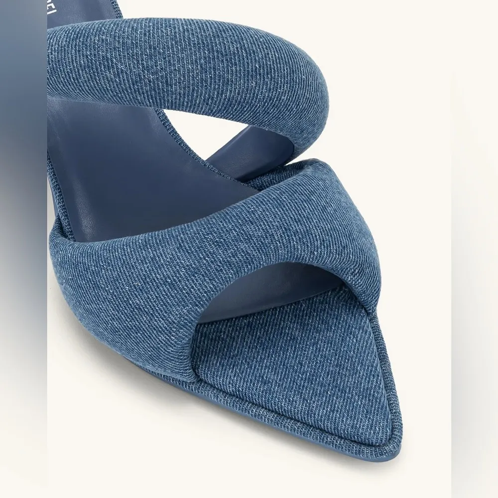 JW PEI Blue Pointed-Toe Mules with Twisted Bands - Image 5