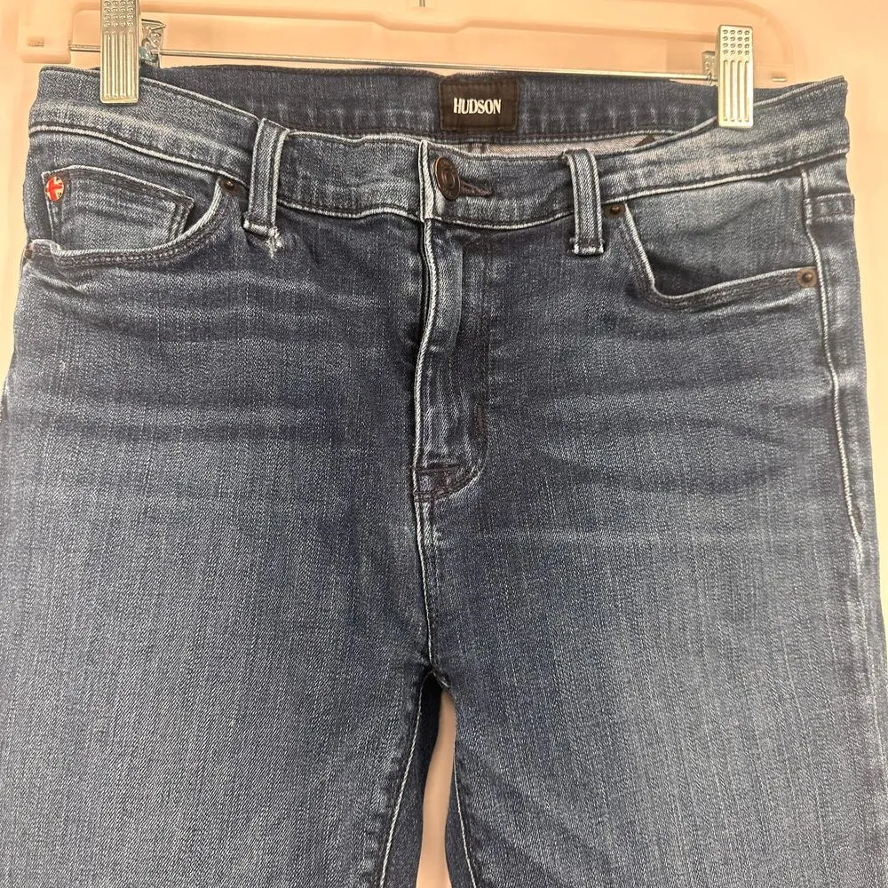 Hudson Women's Blue Nico Midrise Ankle Frayed Hem Jeans Size 28 - Image 6