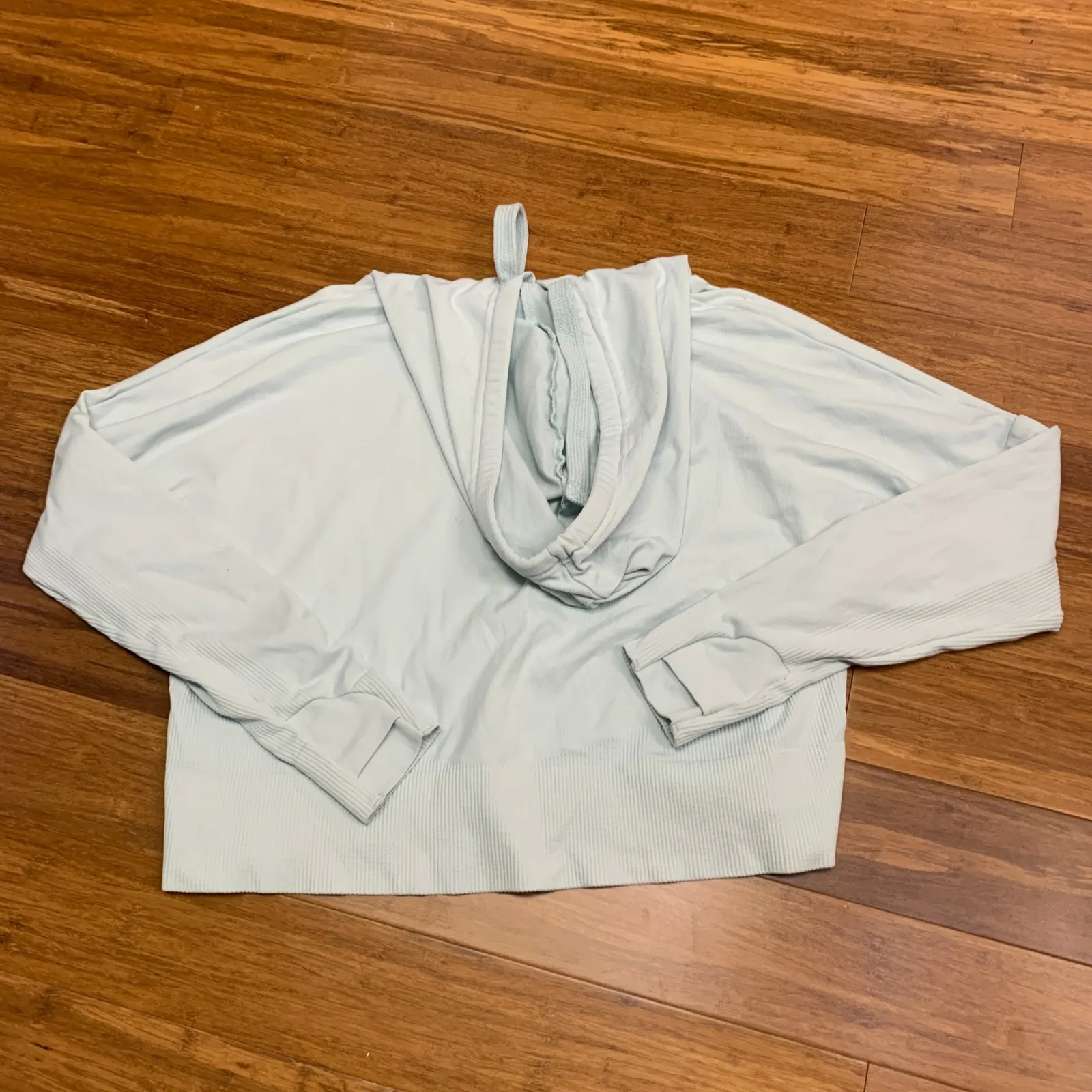 Gymshark Hoodie Womens Medium Cropped Thumb Hole Athletic Pullover‎ Activewear - Image 4