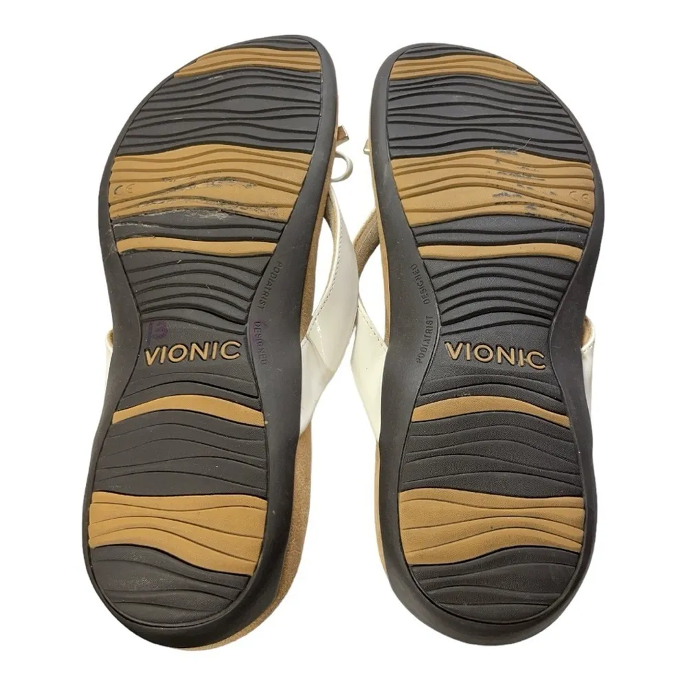 Vionic Flip Flop Bella I| Toe Post
Sandal w/ Bow
White Sz 10 - Image 8
