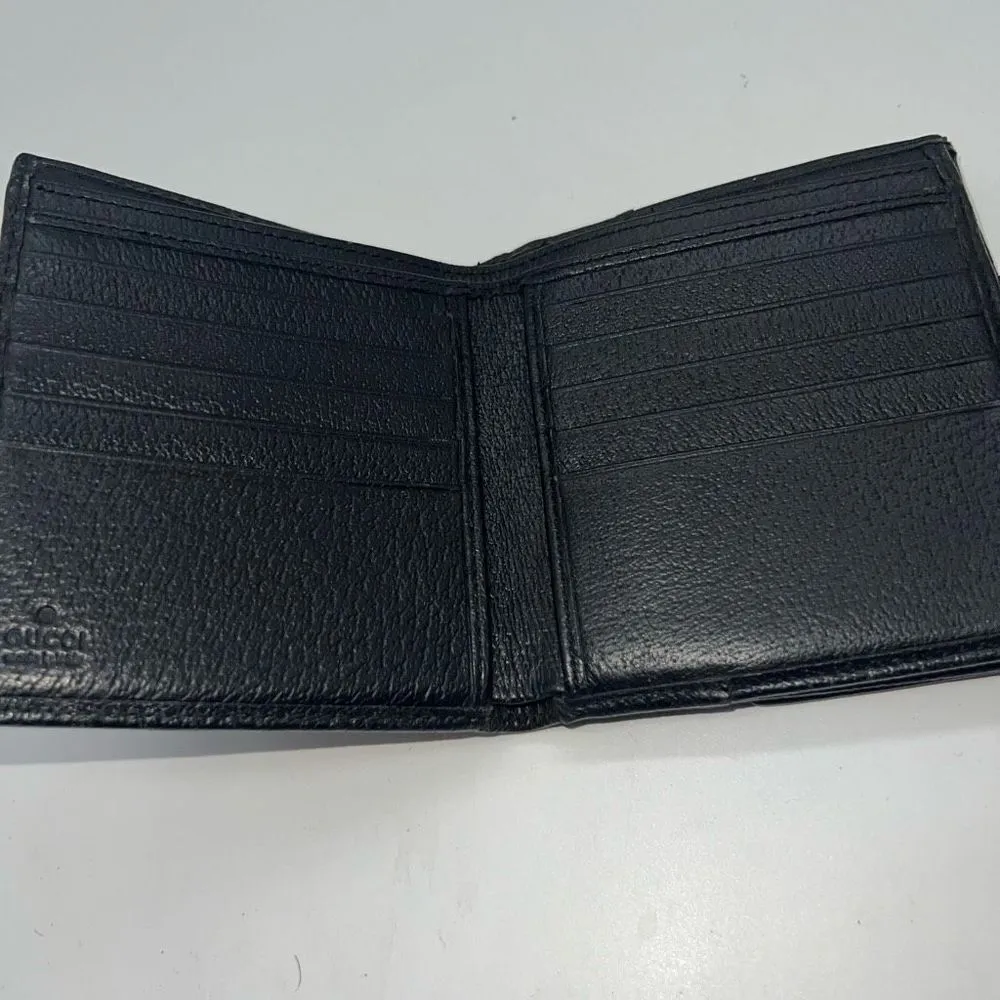 GUCCI VINTAGE GUCCISSIMA GOLD BUCKLE LEATHER GG CANVAS WALLET BIFOLD PURSE ITALY - Image 5