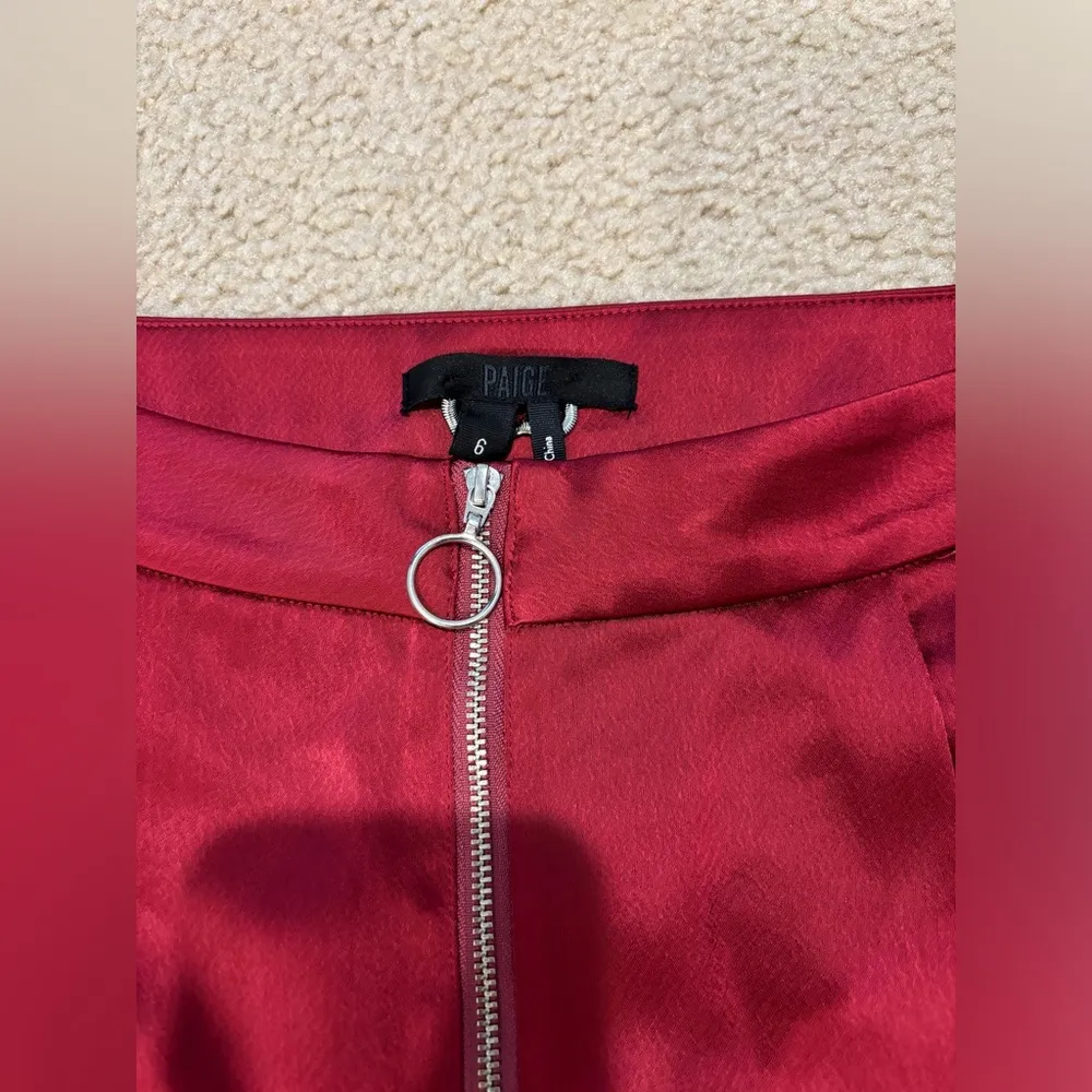 Paige Satin Elyse Jogger Pants Women’s 6 Mulberry Burgundy Wine - Image 3