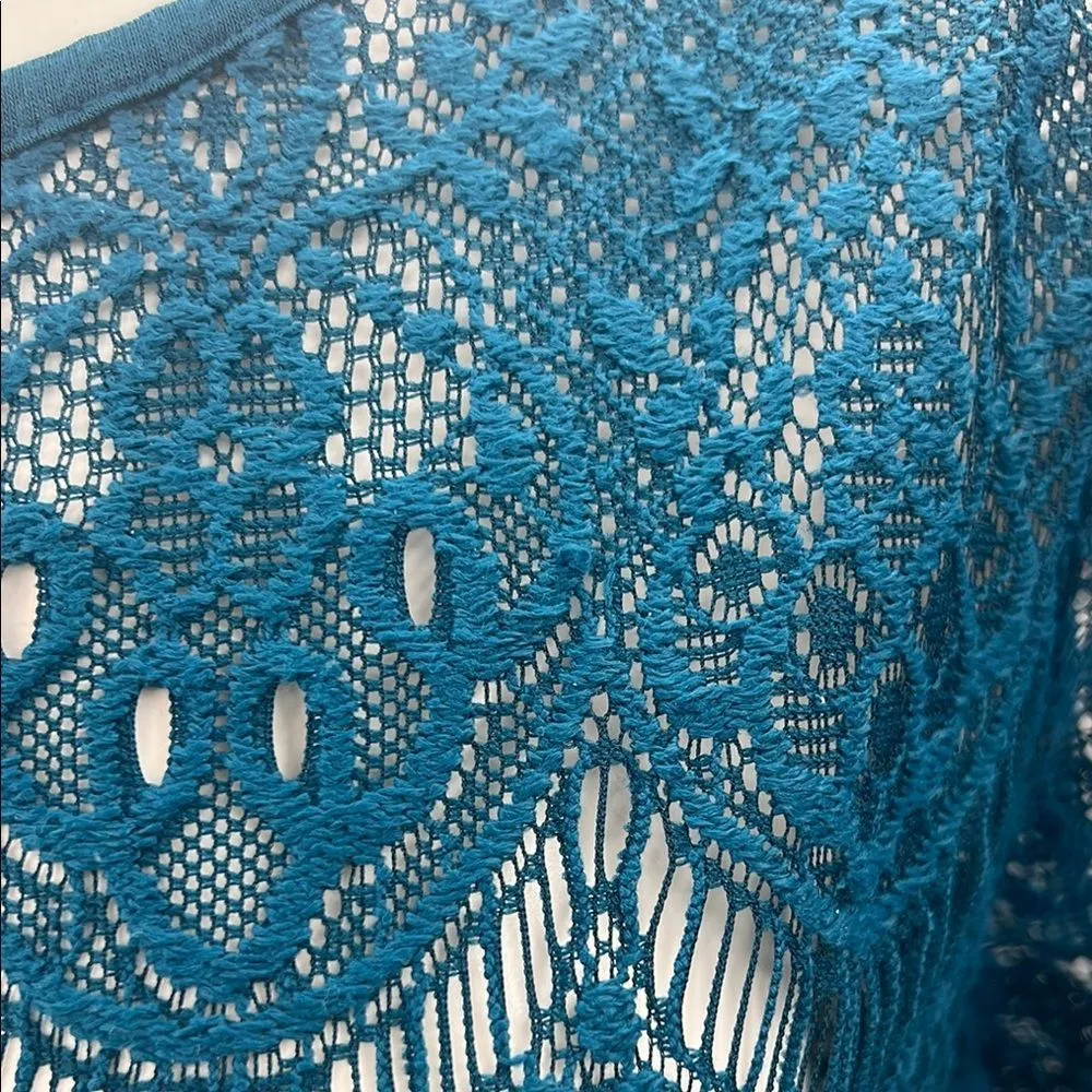 Worthington Blue Ruffled Cap Sleeve Blouse - Image 3