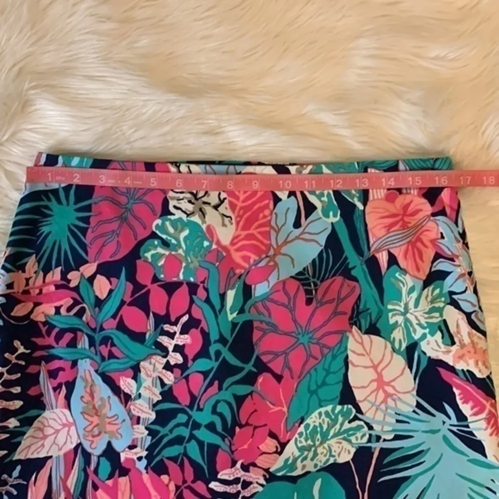 Talbots vibrant floral stretch cotton skirt fully lined side zip 10P - Image 5