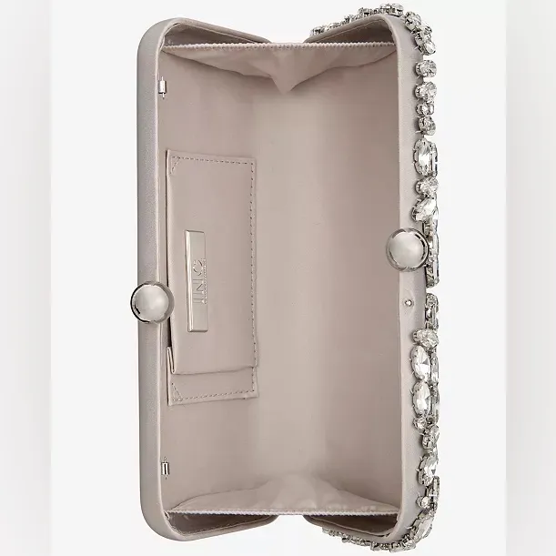 I.N.C. East West Embellished Small Minaudiere in Silver Metallic, NWT - Image 3