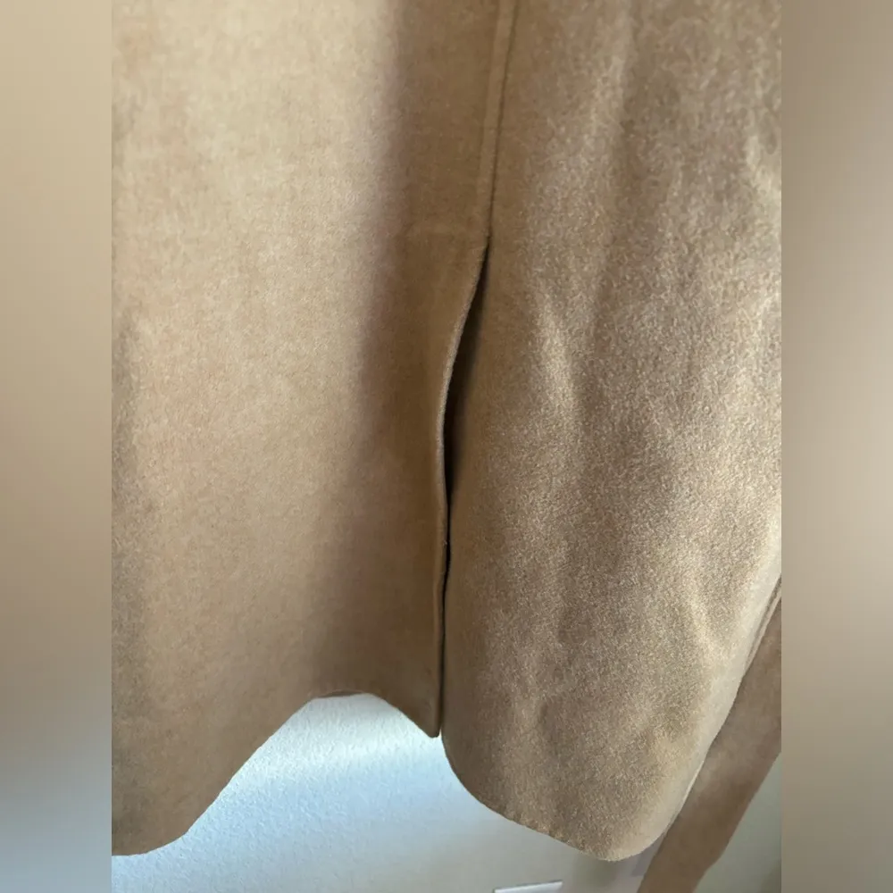 J. McLaughlin Camel Tan Wool Blend Belted Trench Overcoat S - Image 12