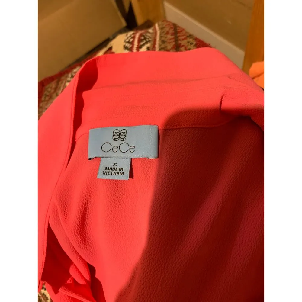 Cece Hot Pink Blouse Sz Small Polo Shirt - Image 3