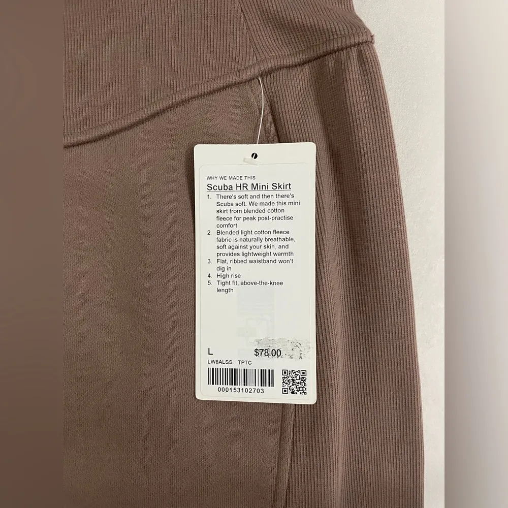Lululemon Scuba High Rise Mini Skirt Brown Size L - Image 8