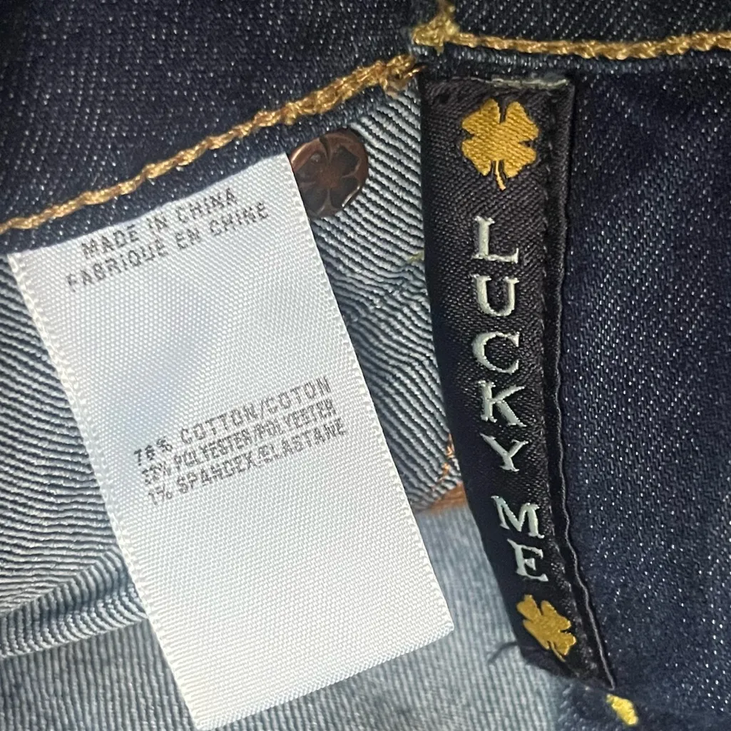 Lucky Brand Charlie Baby Boot Dark Rinse Blue Denim Classic Jeans Size 6 Casual - Image 5