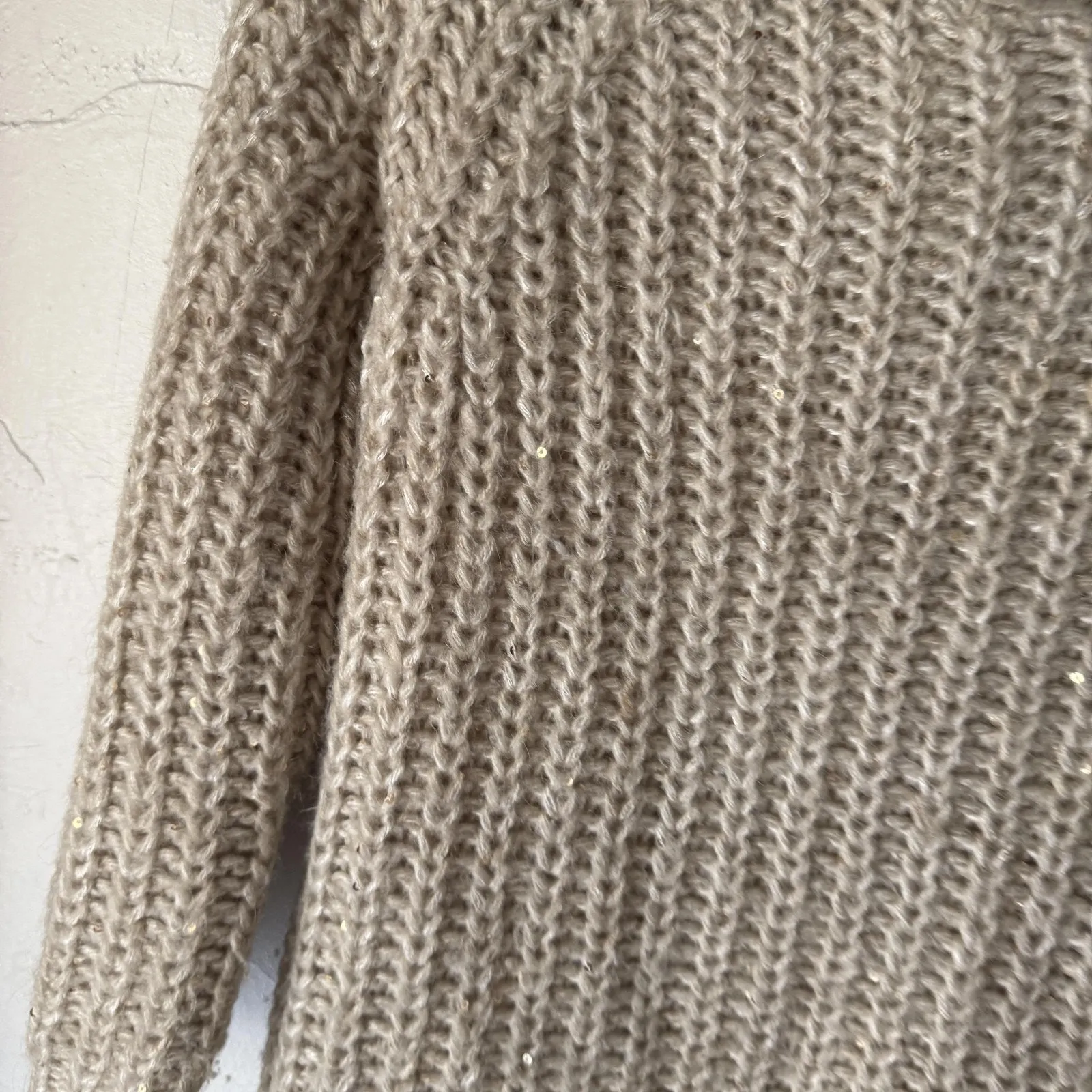 United Knitworks Sweater Womens Small Chunky Knit Sequin Pullover Cozy Winter - Image 4