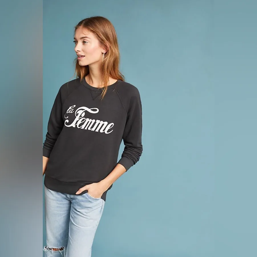 Sol Angeles La Femme Anthropologie Sweatshirt Graphic S Crewneck - Image 5