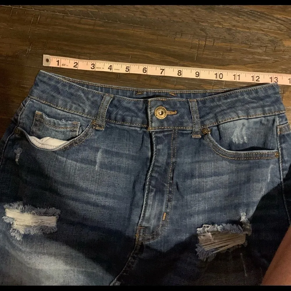 Wax Jean Denim Distressed skirt Size M - Image 5