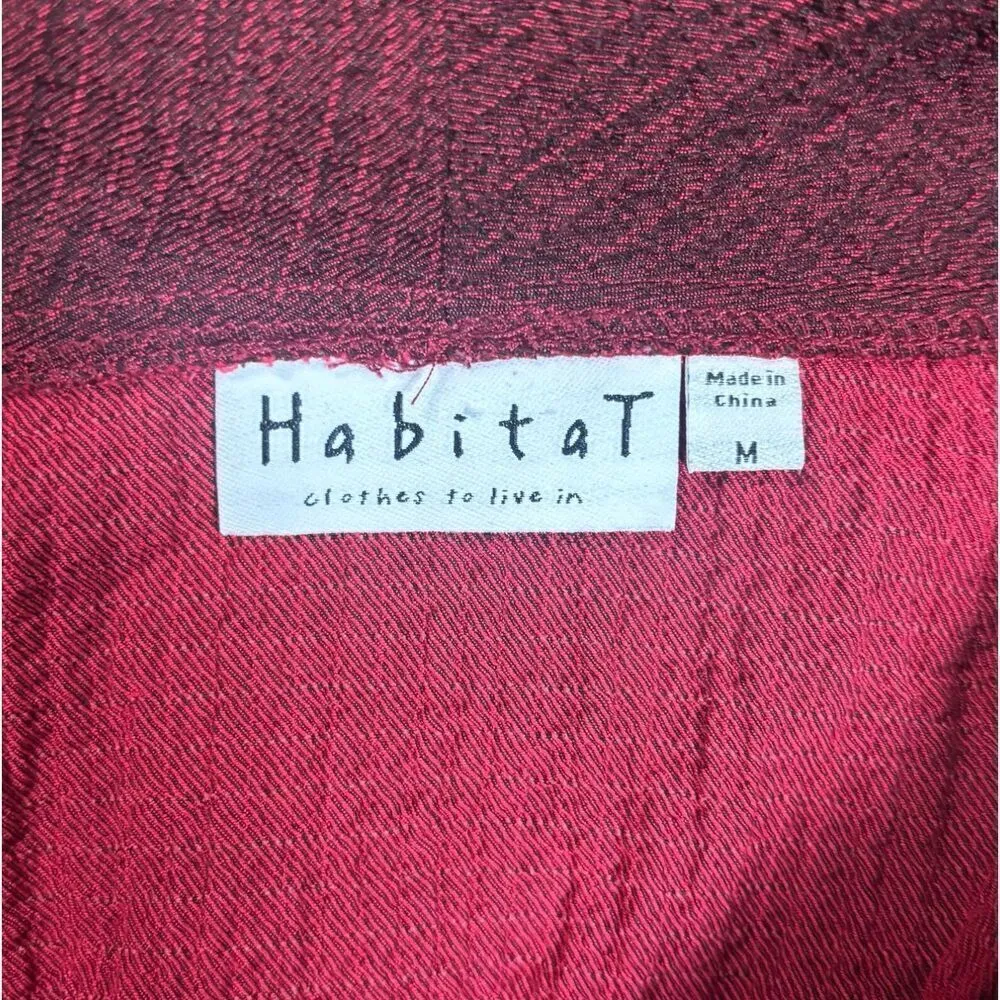 Habitat Clothes To Live In Tunic Size Medium Burgundy Cowl Neck Lagenlook Boho Red - Image 8