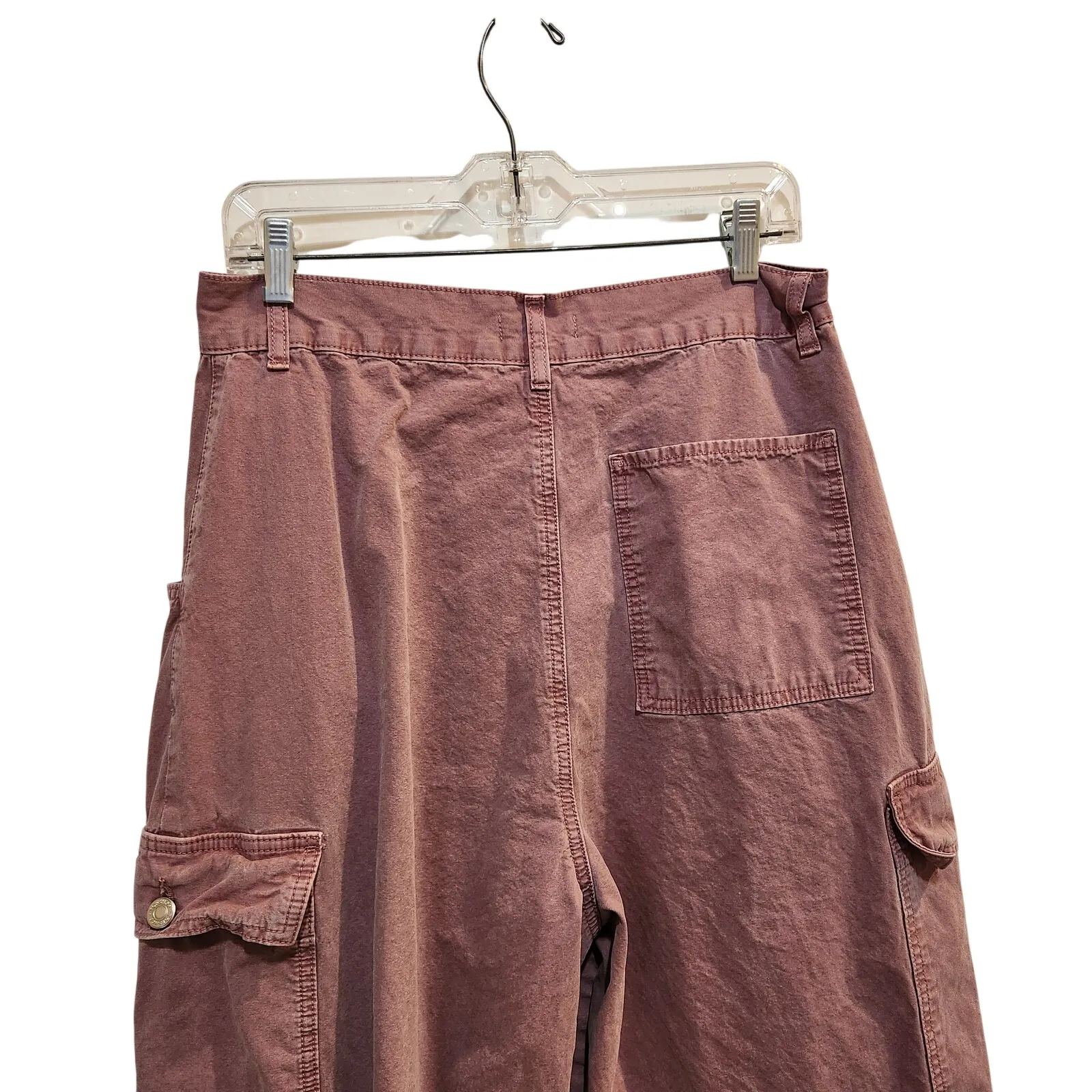 Topshop Soft Rose Pink Streetwear Baggy High Rise Wide Leg Trouser Pants Size 10 - Image 3