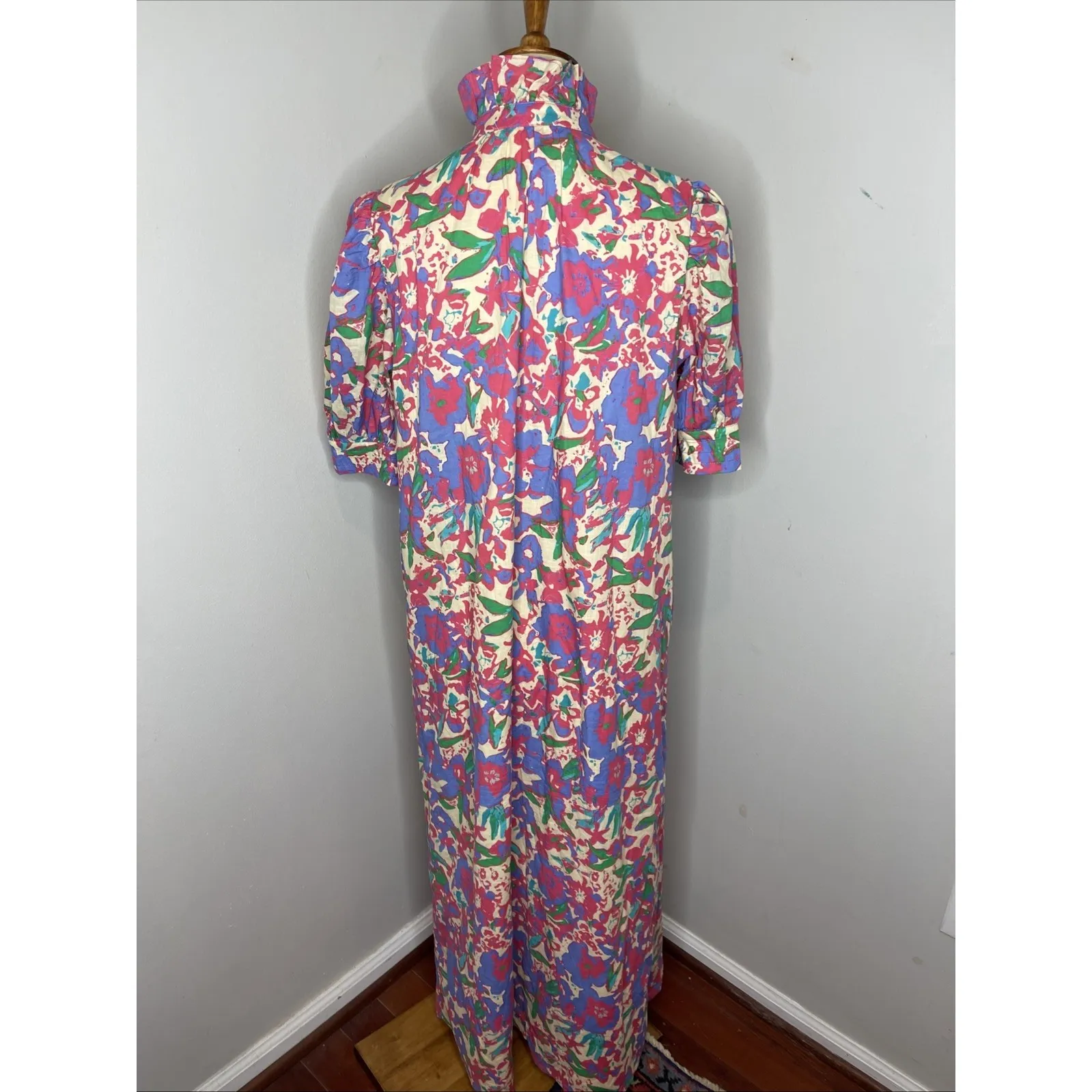 NWOT Tuckernuck Hyacinth House Magenta Multi Floral Ruffle Collar Louisa Dress M - Image 5