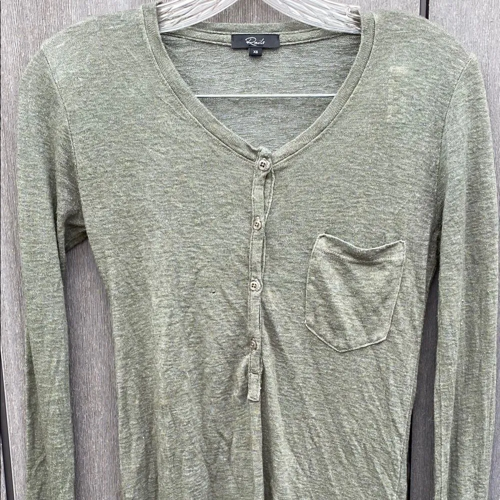 Rails  Distressed Henley Shirt - Image 2