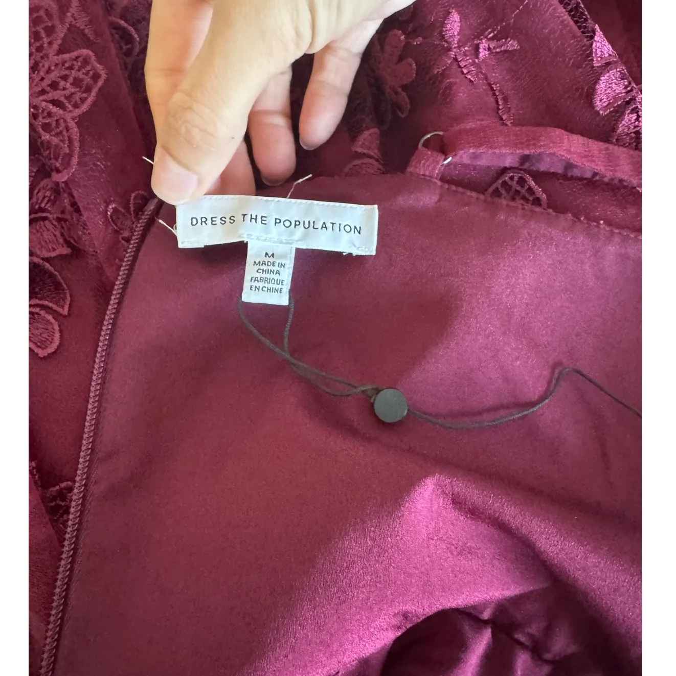 Dress the Population Tahani Dress in Burgundy Size Medium - Image 5