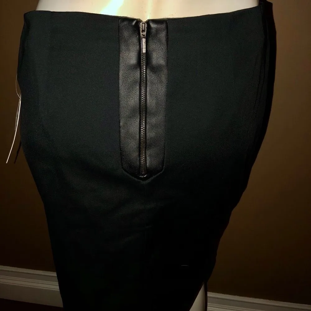 Dalia Midi Skirt with faux leather trim - Image 3