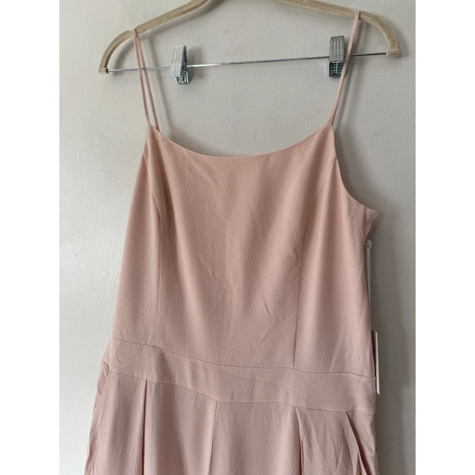 NWT 1 State La Dolce Vita Blush Pink Wide Leg Square Neck Jumpsuit Size Medium - Image 3