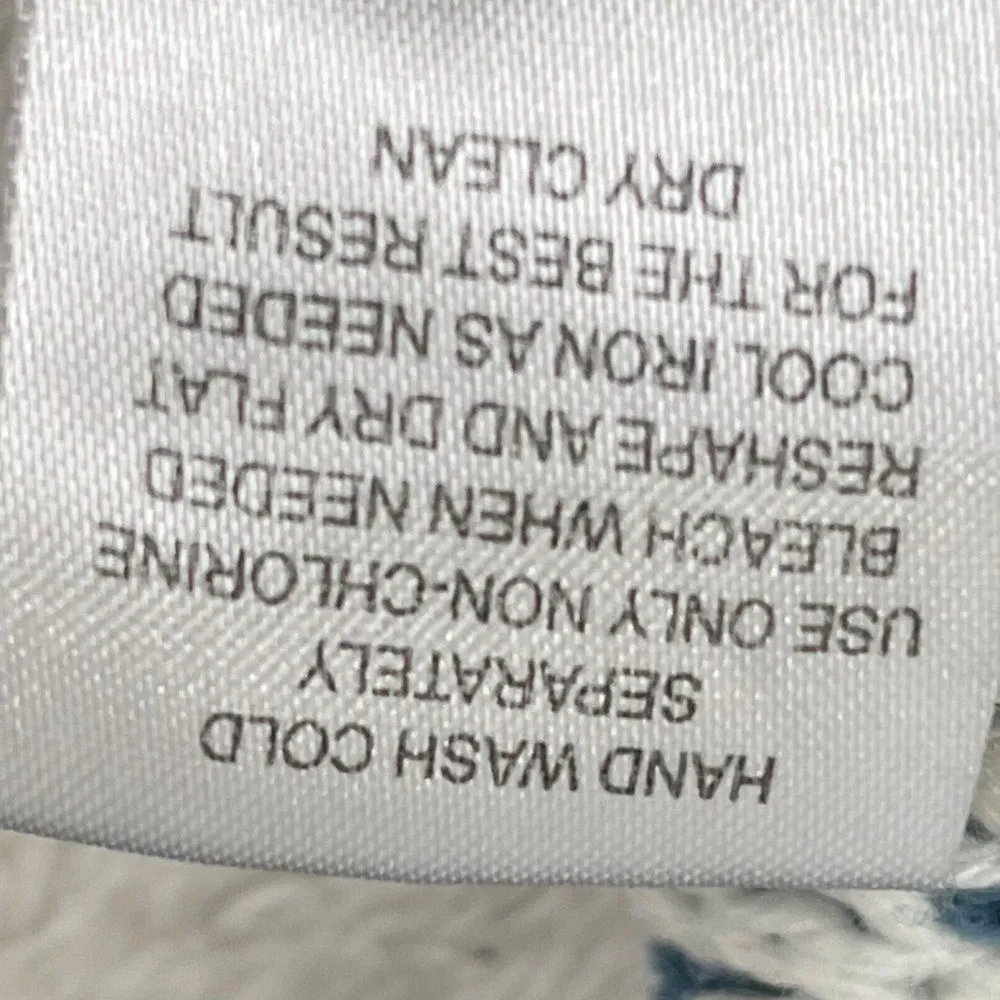 Pink Republic Knitted Cardigan Sweater‎ Womens Sz S Blue White Open Front Chunky - Image 10