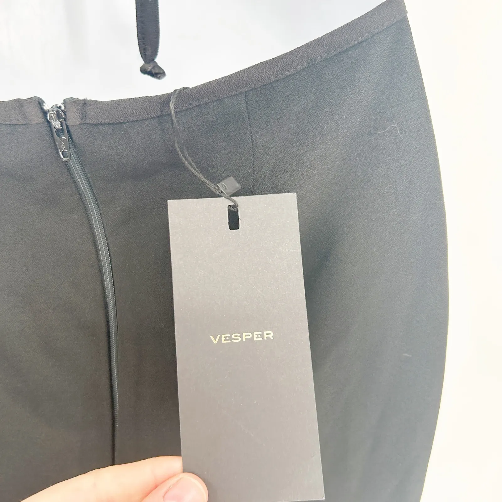 NWT Vesper Womens Cutout Bandeau Strapless Midi Dress Bodycon Party‎ Cocktail 8 Black - Image 5