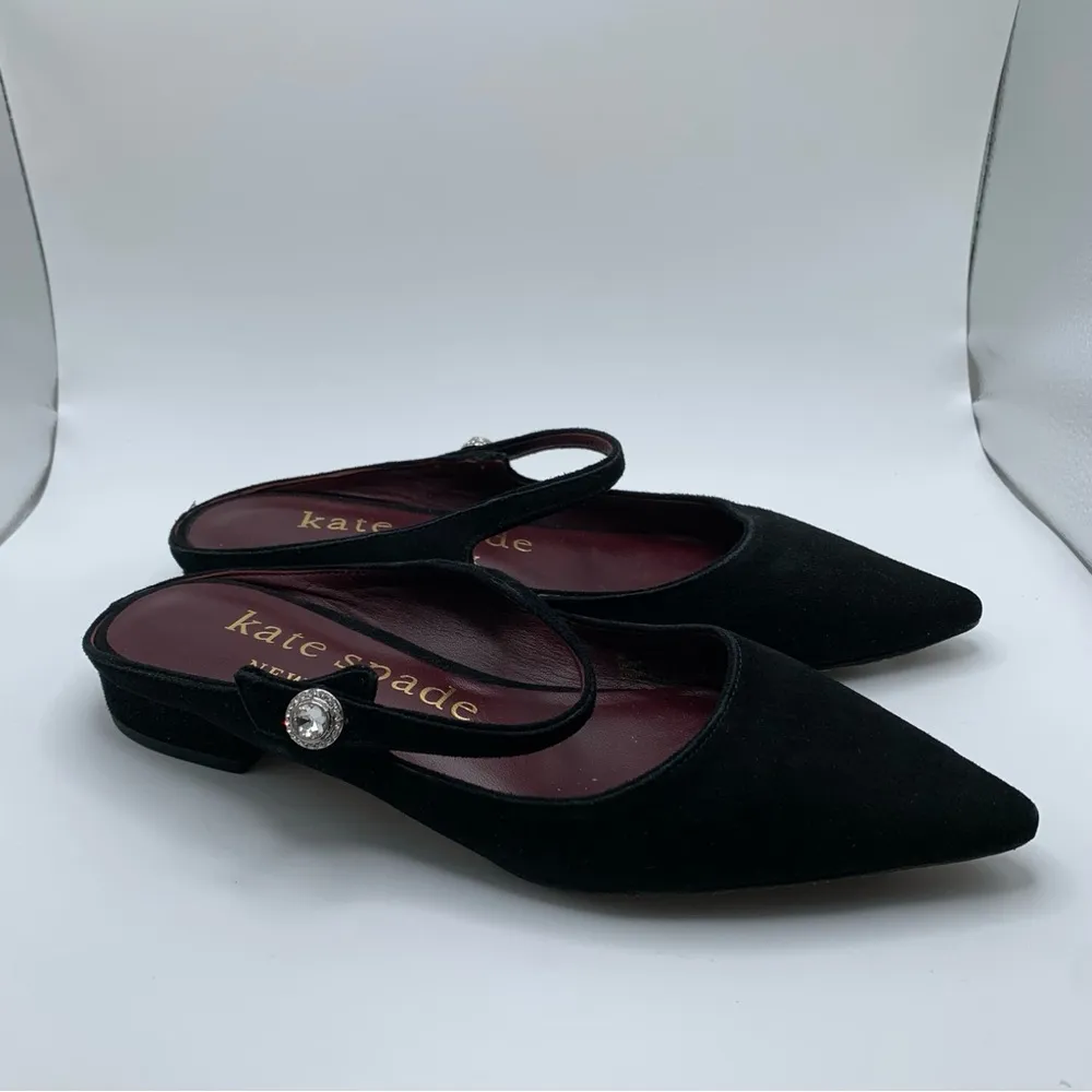 NWB Kate Spade New York Women's Meg Velvet Mules Black Glitter Size 6 flats 2080 - Image 3