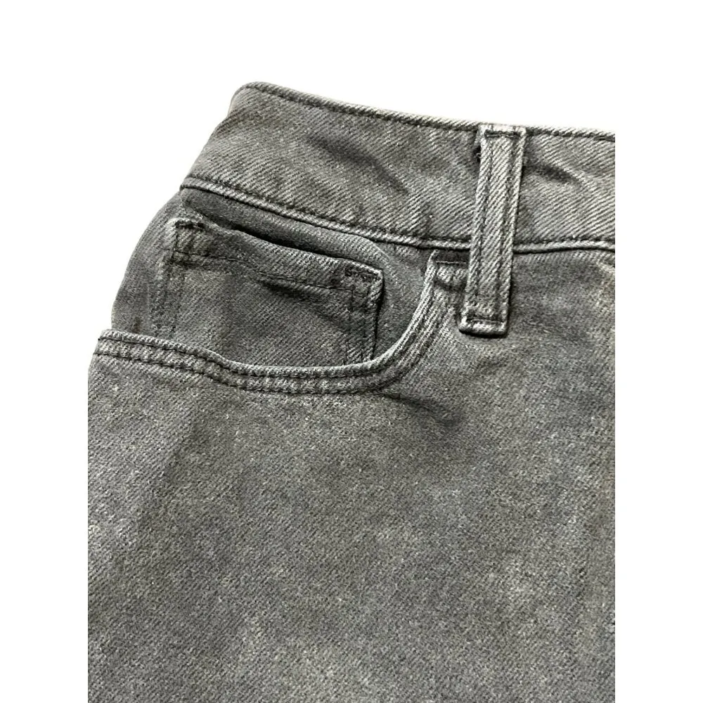 Hollister Ultra High Rise Mom Black Jean Shorts 3" Womens Black Raw Hem Sz 0 - Image 2