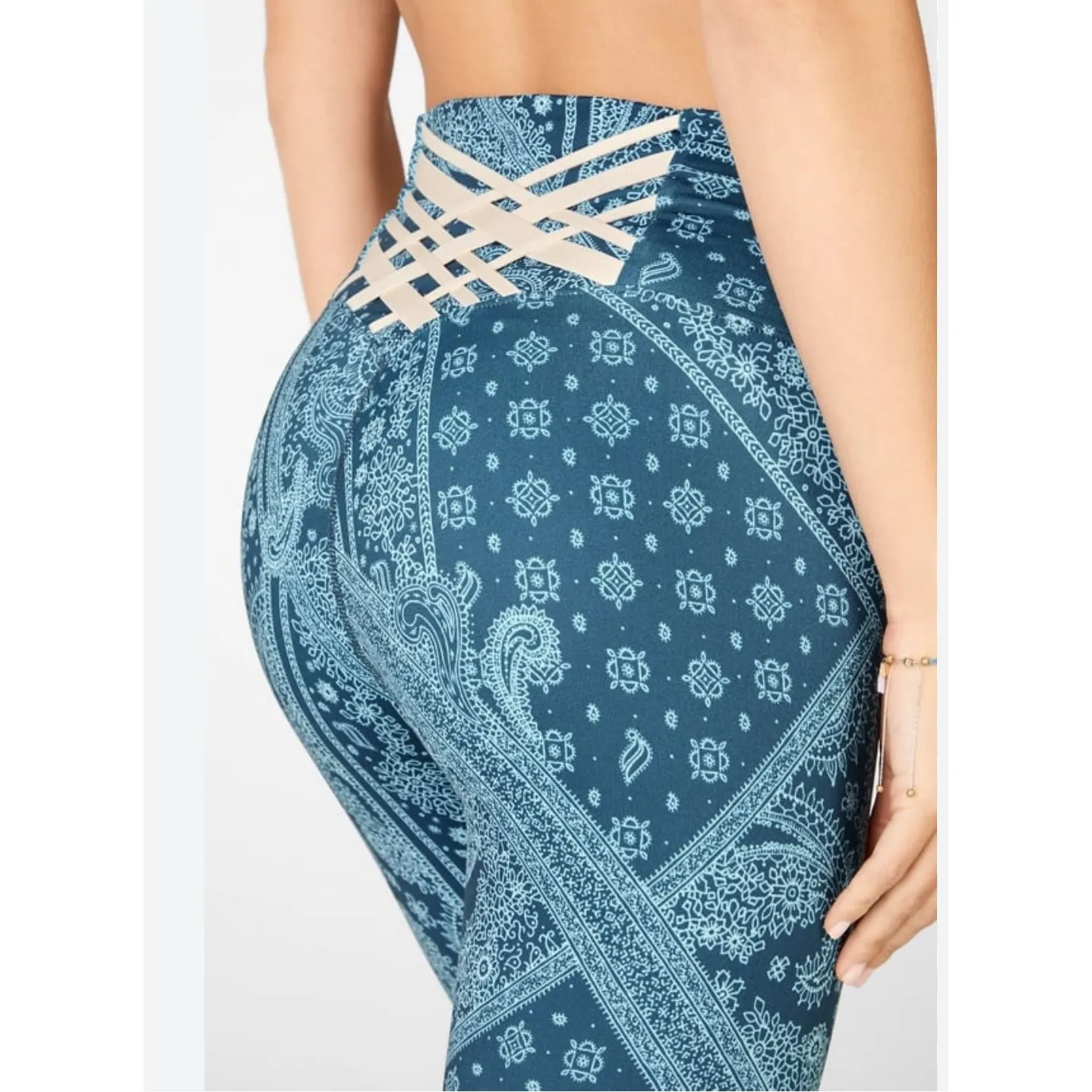 Fabletics Boost PowerHold® High-Waisted 7/8 Leggings Women's Medium Blue - Image 3