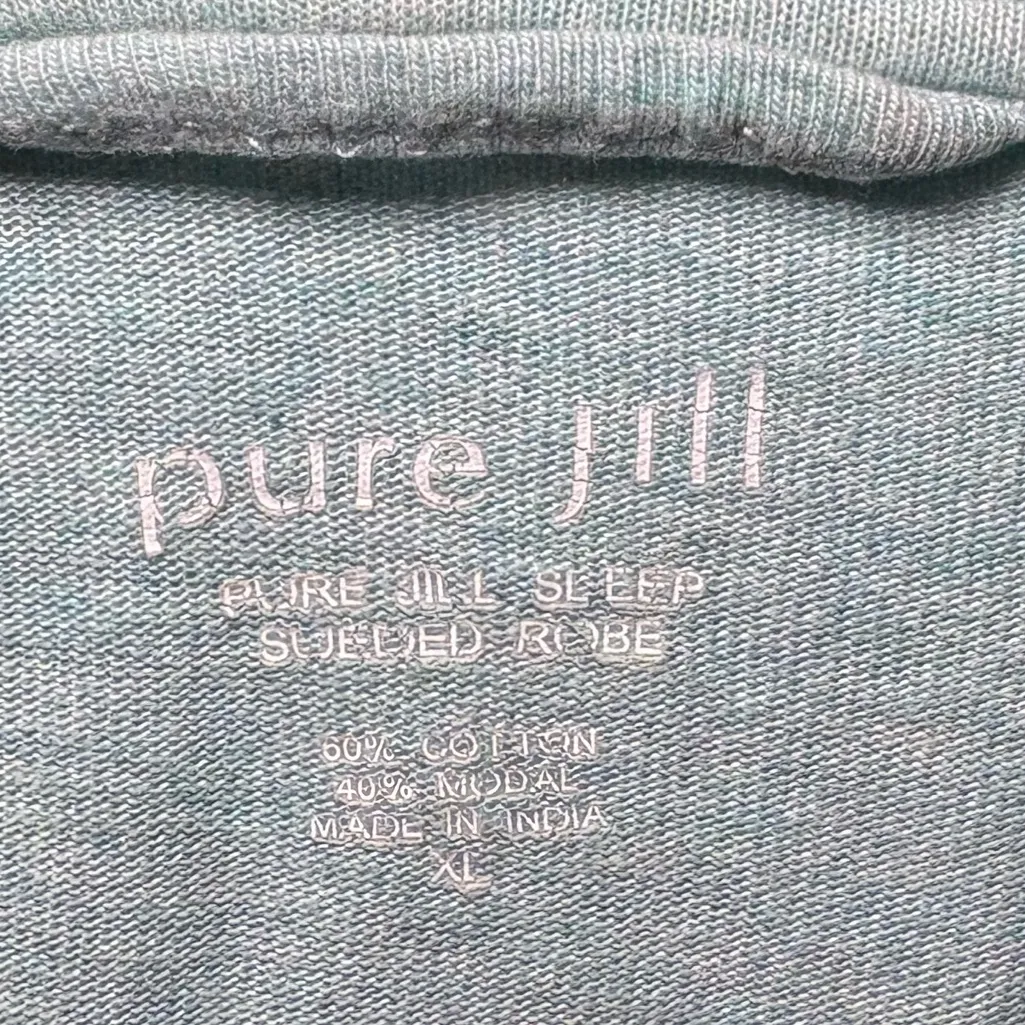 J. Jill Pure Jill Womens Sleep Modal Robe Belted Pockets Long Teal Blue X Large Size XL - Image 3