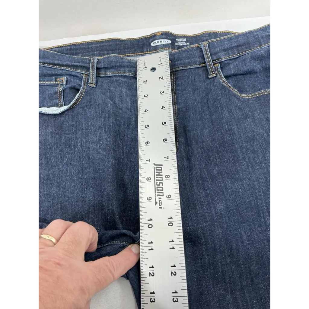 Womans Old Navy Blue Jeans Size 16 Super Skinny High Rise waist 34 Inch - Image 6