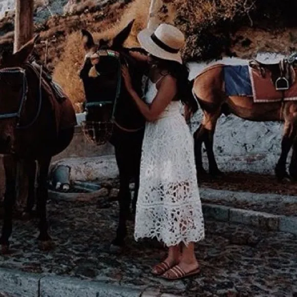 Free People South of the Equator Midi Dress White Lace Size 2 Boho Rare Floral - Image 5